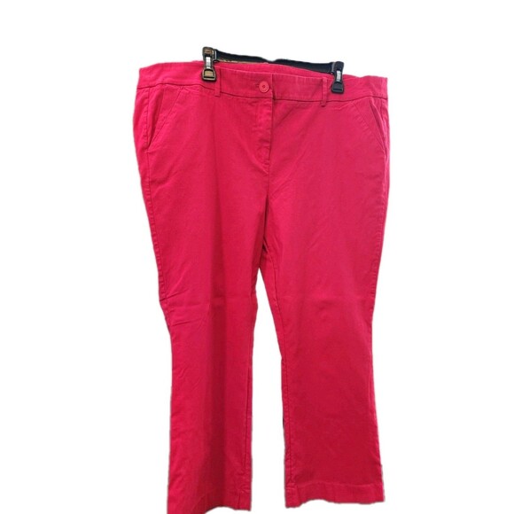 Lane Bryant Ladies 24 Regular Red Pants Stretch Festive Pockets Flat Front - Picture 2 of 9